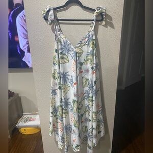 Floral Maxi Dress with Tie Straps